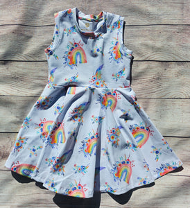 Rainbow Flower Twirl Dress